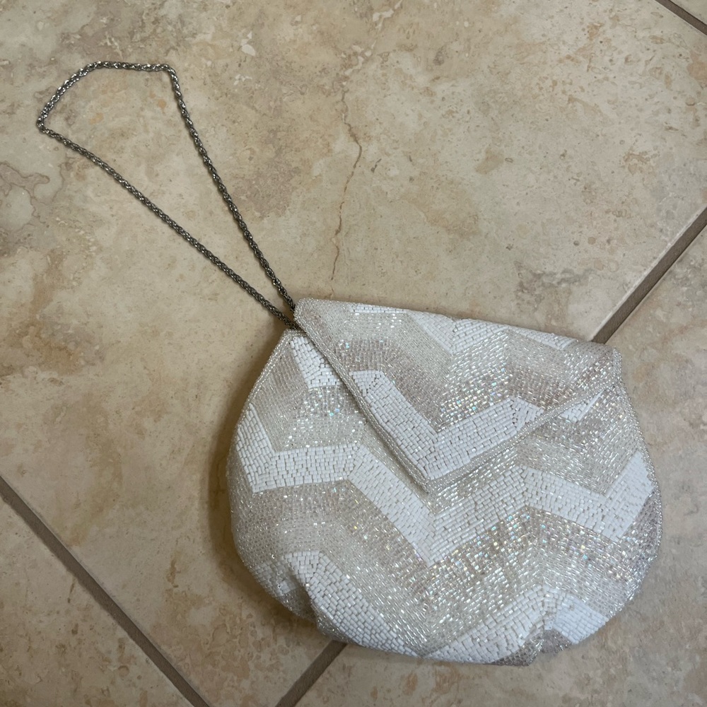 J Renee White Sparkly Purse